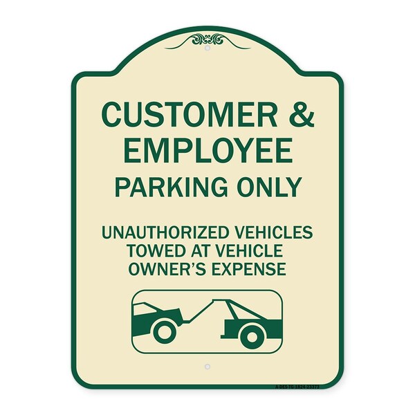 Parking Restriction Customer and Employee Parking Only Unauthorized Vehicles Towed at, TG-1824-23373